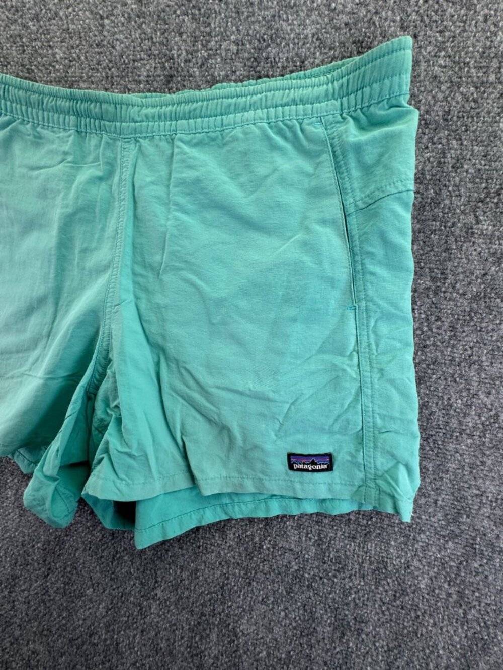 Patagonia Women Casual Outdoors Hiking Shorts Bottoms Elastic Medium Blue - Picture 2 of 16